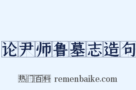 论尹师鲁墓志造句是什么意思的图片